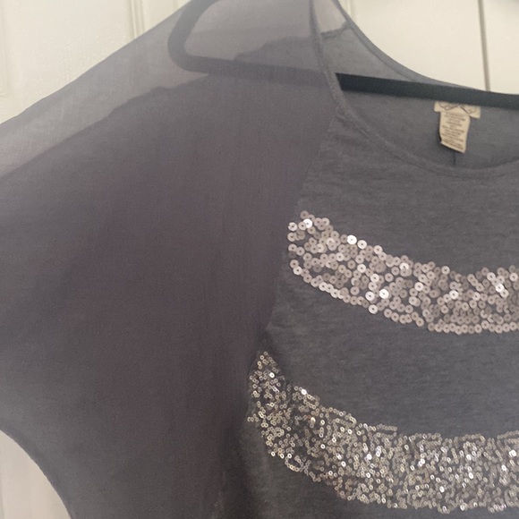 That gray sparkly, fun shirt - Picture 4 of 4